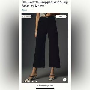 The Colette Cropped Wide-Leg Pants by Maeve black size 25
